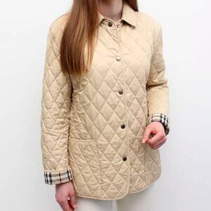 New BROOKS BROTHERS Khaki Quilt Riding Jacket w British Check Lining 4 MSRP $328